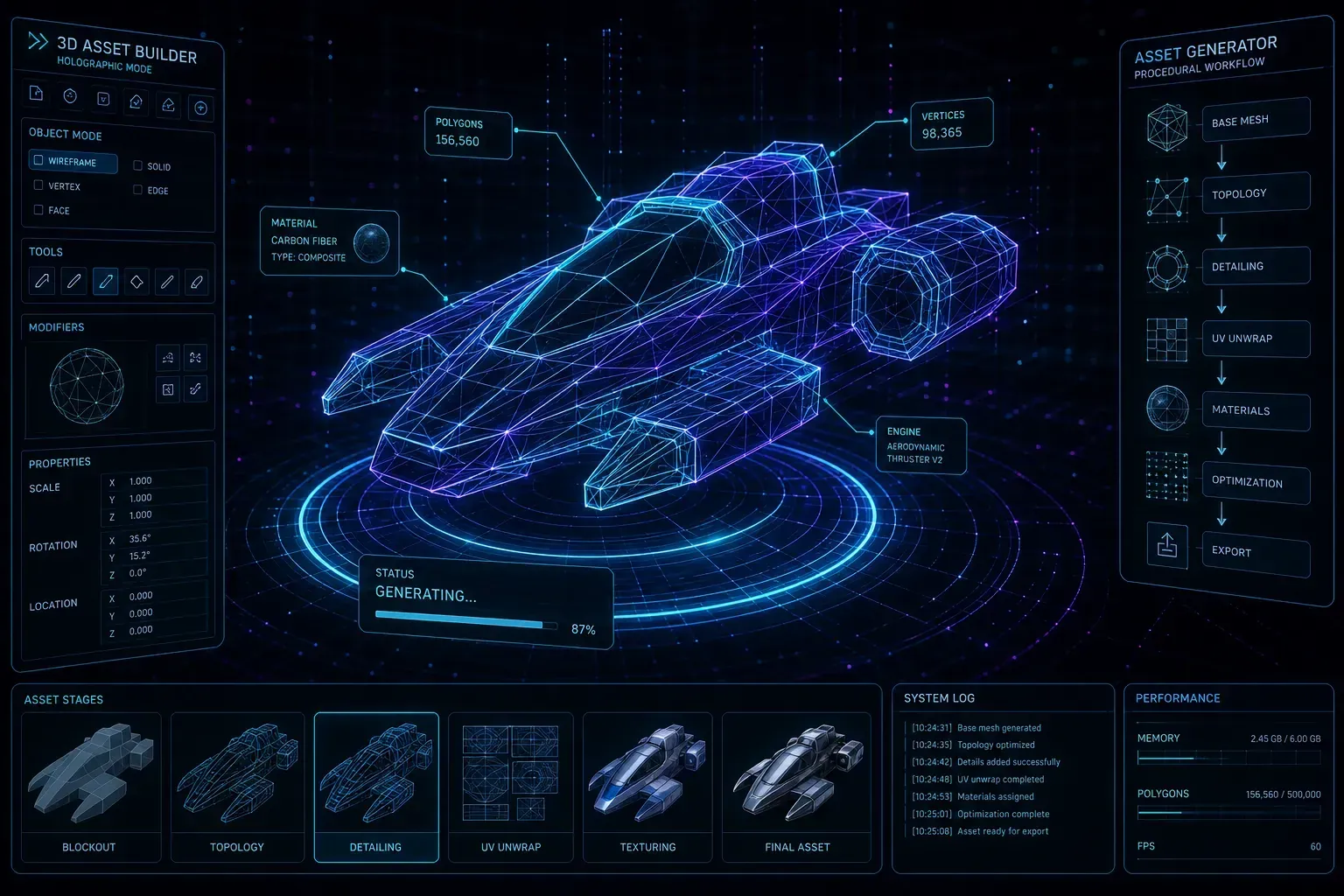 AI image to 3D digital asset generation visualization